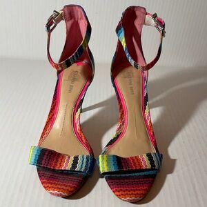 Gianni Bini Multicolor Striped Heels